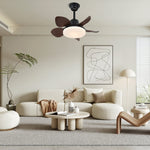 Amelia Designer Ceiling Fan Light with LED – Walnut or Black