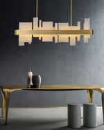 Amelie Brass and Acrylic LED Chandelier for Dining Room and Living Space