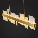 Amelie Brass and Acrylic LED Chandelier for Dining Room and Living Space