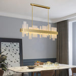 Amelie Brass and Acrylic LED Chandelier for Dining Room and Living Space