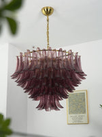 Amethyst Bloom Chandelier — Handcrafted Glass Petal Chandelier in Gold or Nickel