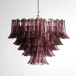 Amethyst Bloom Chandelier — Handcrafted Glass Petal Chandelier in Gold or Nickel