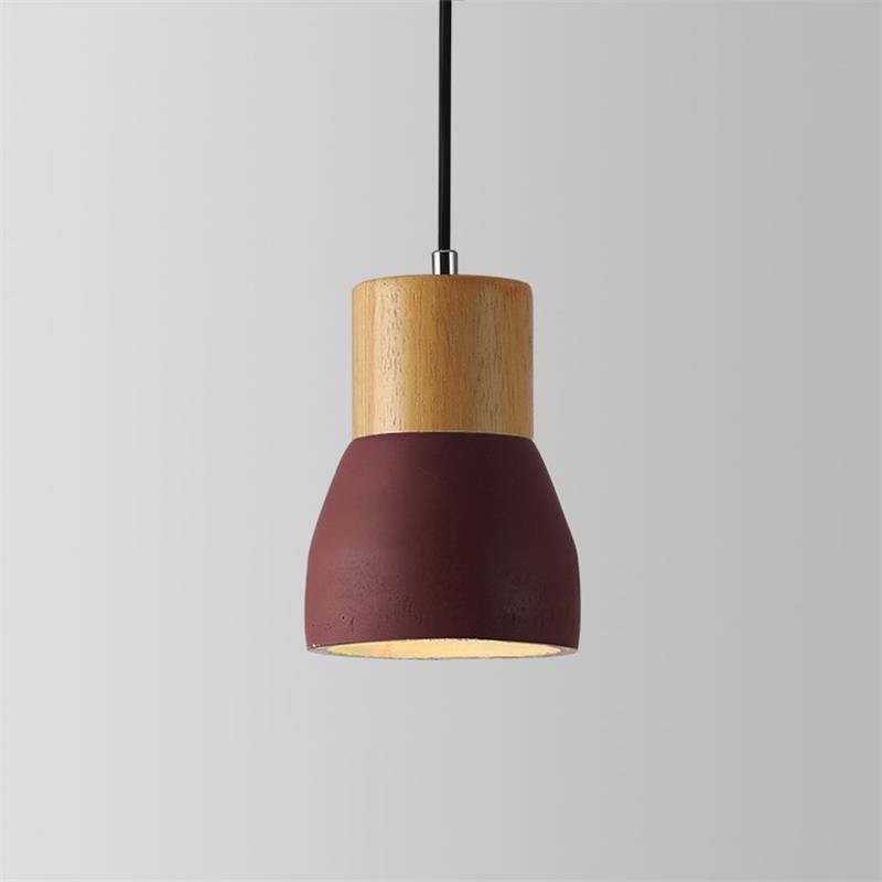 Andenon Cement Pendant Light – Modern Minimalist Wood & Concrete Hanging Lamp