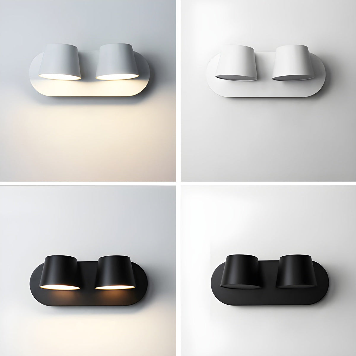 Lumina 360° Adjustable Plug-In LED Wall Sconce in Black or White