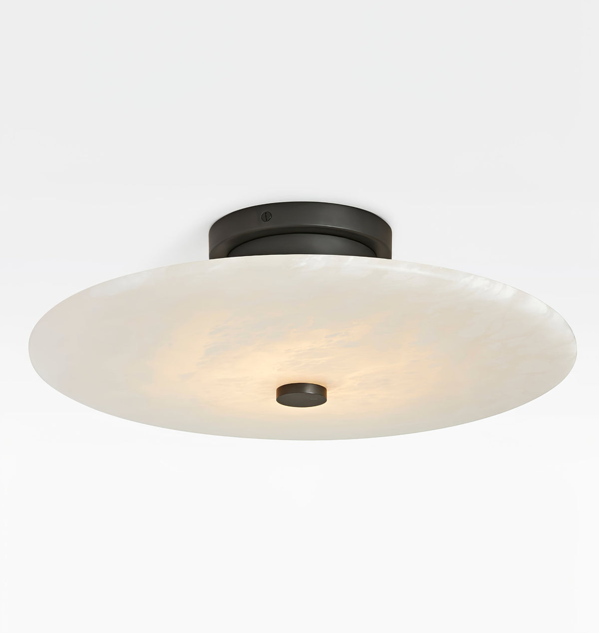 Ankeny Alabaster Wall Sconce in Brass or Black – Hand-Carved Stone LED Wall Light