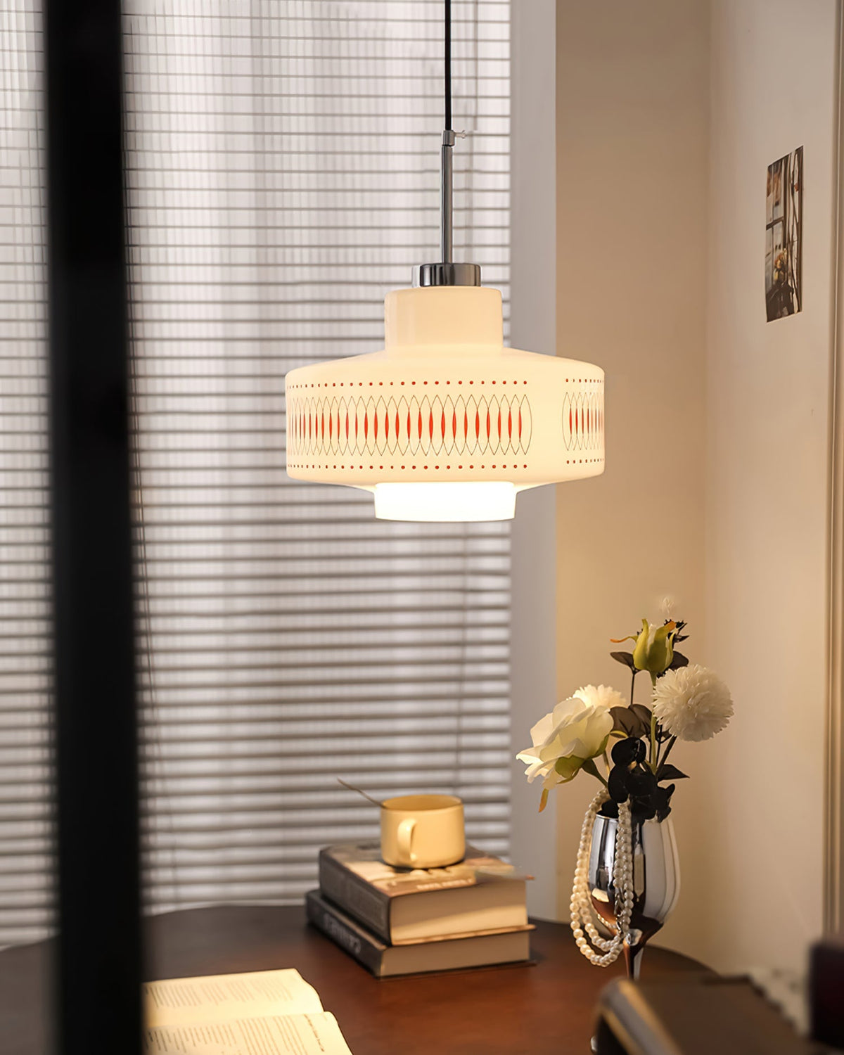 Anna Geometric Glass Pendant Light with Chrome Finish