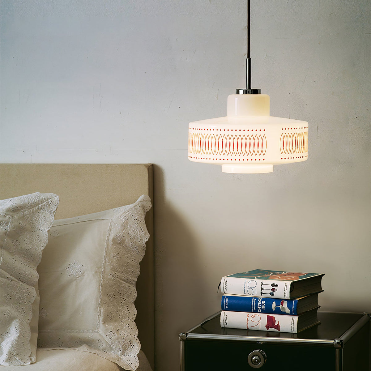 Anna Geometric Glass Pendant Light with Chrome Finish