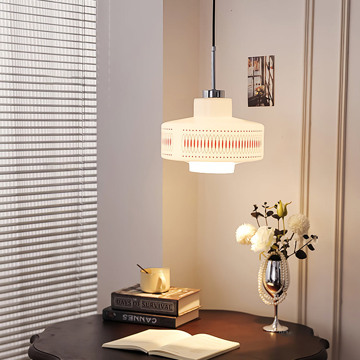 Anna Geometric Glass Pendant Light with Chrome Finish