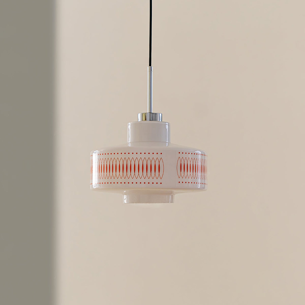Anna Geometric Glass Pendant Light with Chrome Finish