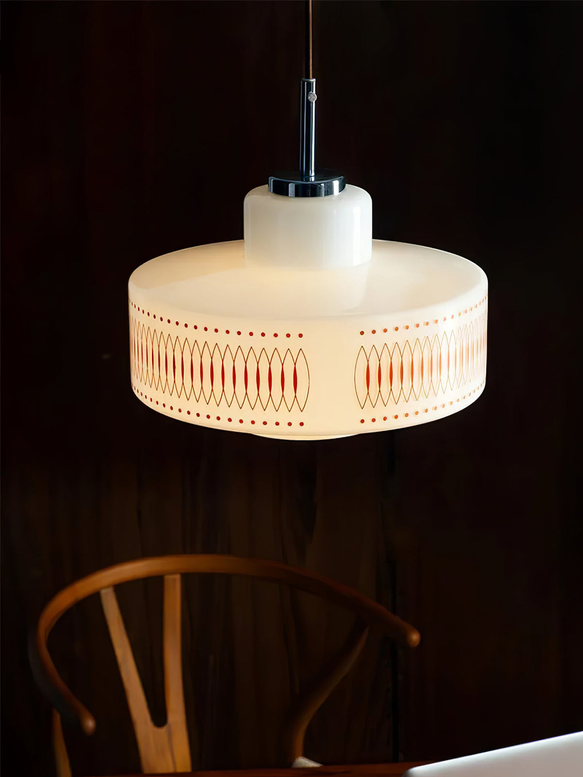 Anna Geometric Glass Pendant Light with Chrome Finish