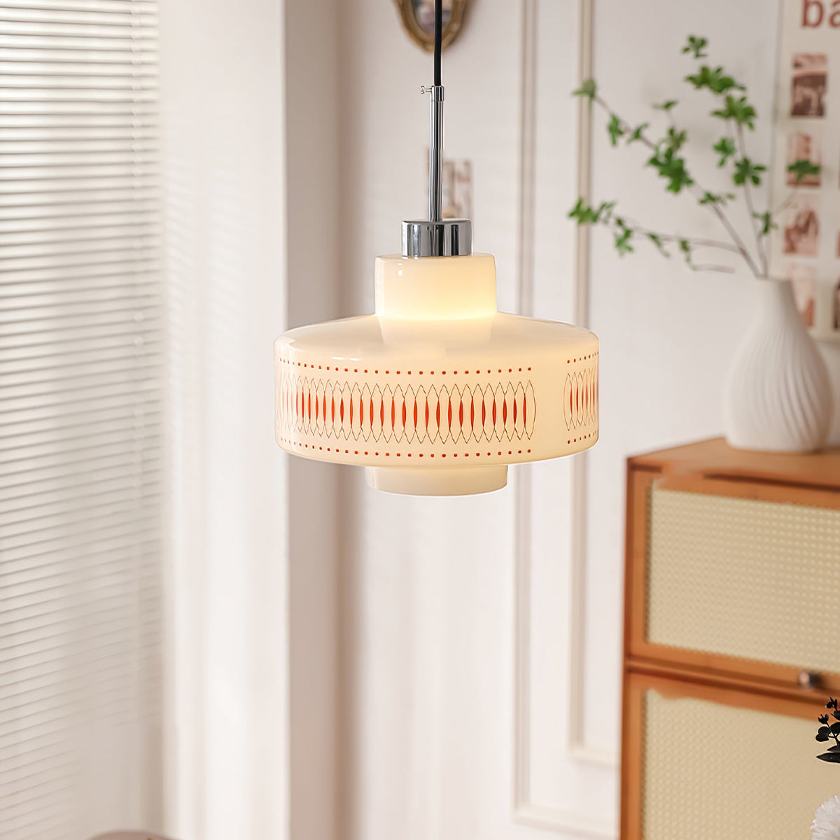 Anna Geometric Glass Pendant Light with Chrome Finish