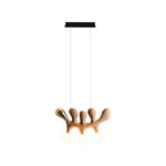 Sculptural Wooden Pendant Light with Brass Accents for Modern Interiors