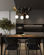 Sculptural Wooden Pendant Light with Brass Accents for Modern Interiors