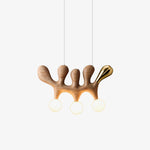 Sculptural Wooden Pendant Light with Brass Accents for Modern Interiors
