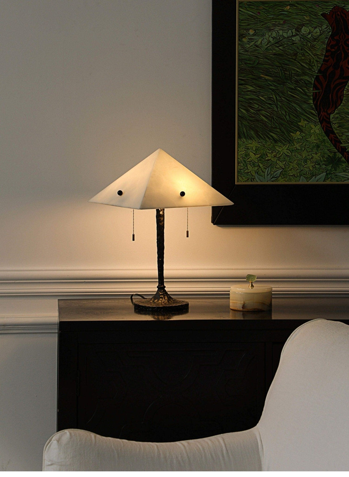 Apex Alabaster Prism Table Lamp — Sculptural Modern Illumination
