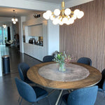 Artisan Glass Globe Cluster Chandelier in Brass or Black