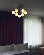 Artisan Glass Globe Cluster Chandelier in Brass or Black