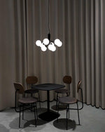 Artisan Glass Globe Cluster Chandelier in Brass or Black