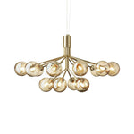 Artisan Glass Globe Cluster Chandelier in Brass or Black