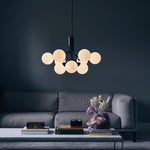Artisan Glass Globe Cluster Chandelier in Brass or Black