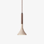 Aplomb Travertine Pendant Light – Natural Stone & Wood Minimalist Hanging Lamp