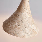 Aplomb Travertine Pendant Light – Natural Stone & Wood Minimalist Hanging Lamp