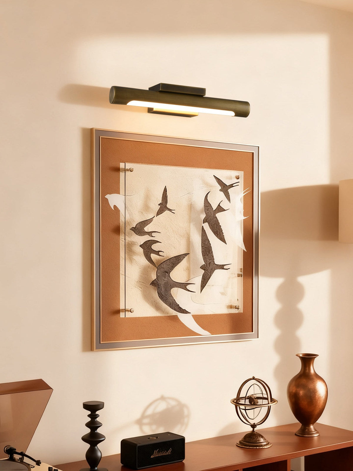Apollo Brass Wall Sconce – Modern Minimalist LED Wall Light for Bedroom & Living Room