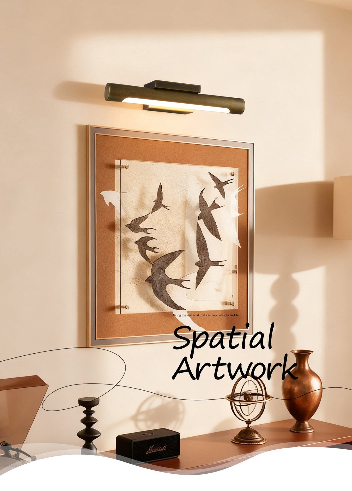 Apollo Brass Wall Sconce – Modern Minimalist LED Wall Light for Bedroom & Living Room