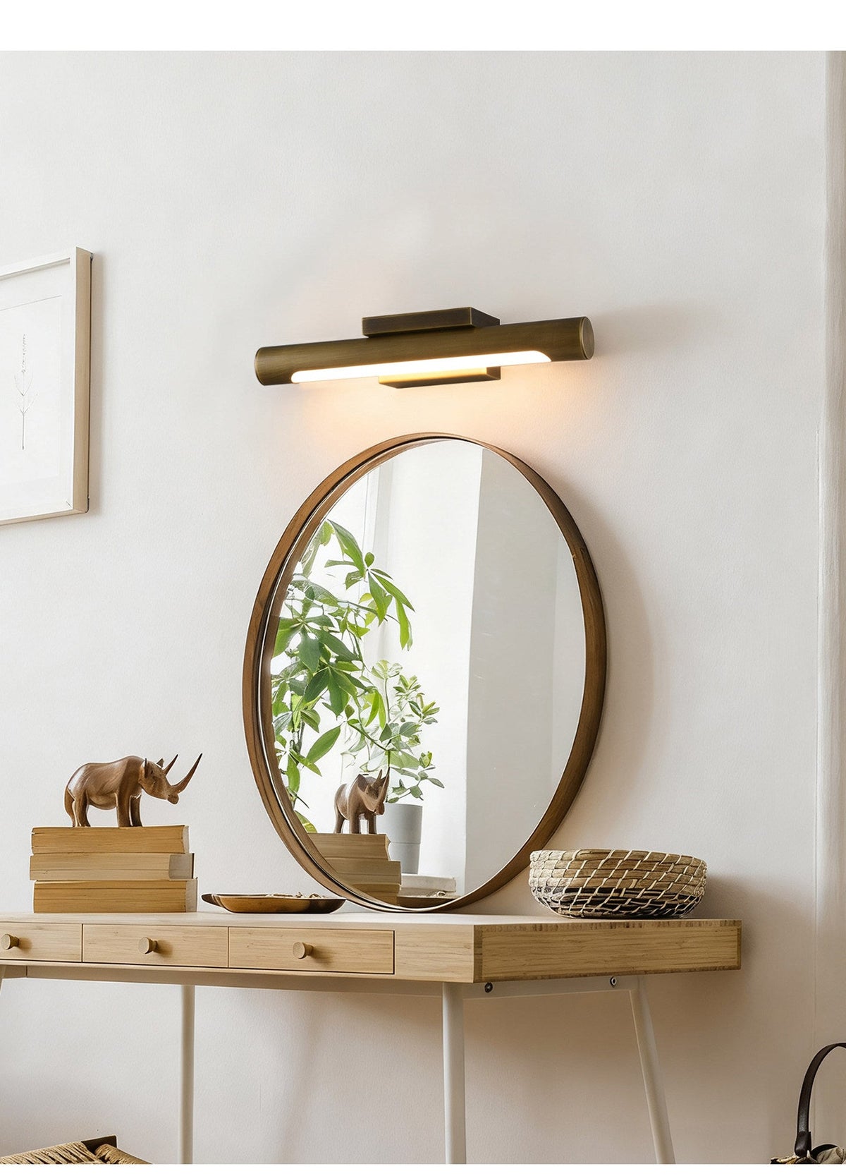 Apollo Brass Wall Sconce – Modern Minimalist LED Wall Light for Bedroom & Living Room