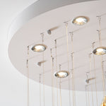 Aqua Ripple Hand-Blown Glass Art Chandelier | Custom Designer Lighting