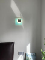 Aqua Cascade Wall Sconce – Handcrafted Textured Glass LED Light