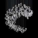 Aqua Ripple Hand-Blown Glass Art Chandelier | Custom Designer Lighting