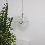 Aqua White Glass Disc Chandelier for Dining Room and Living Room