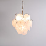 Aqua White Glass Disc Chandelier for Dining Room and Living Room