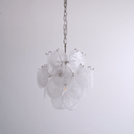 Aqua White Glass Disc Chandelier for Dining Room and Living Room