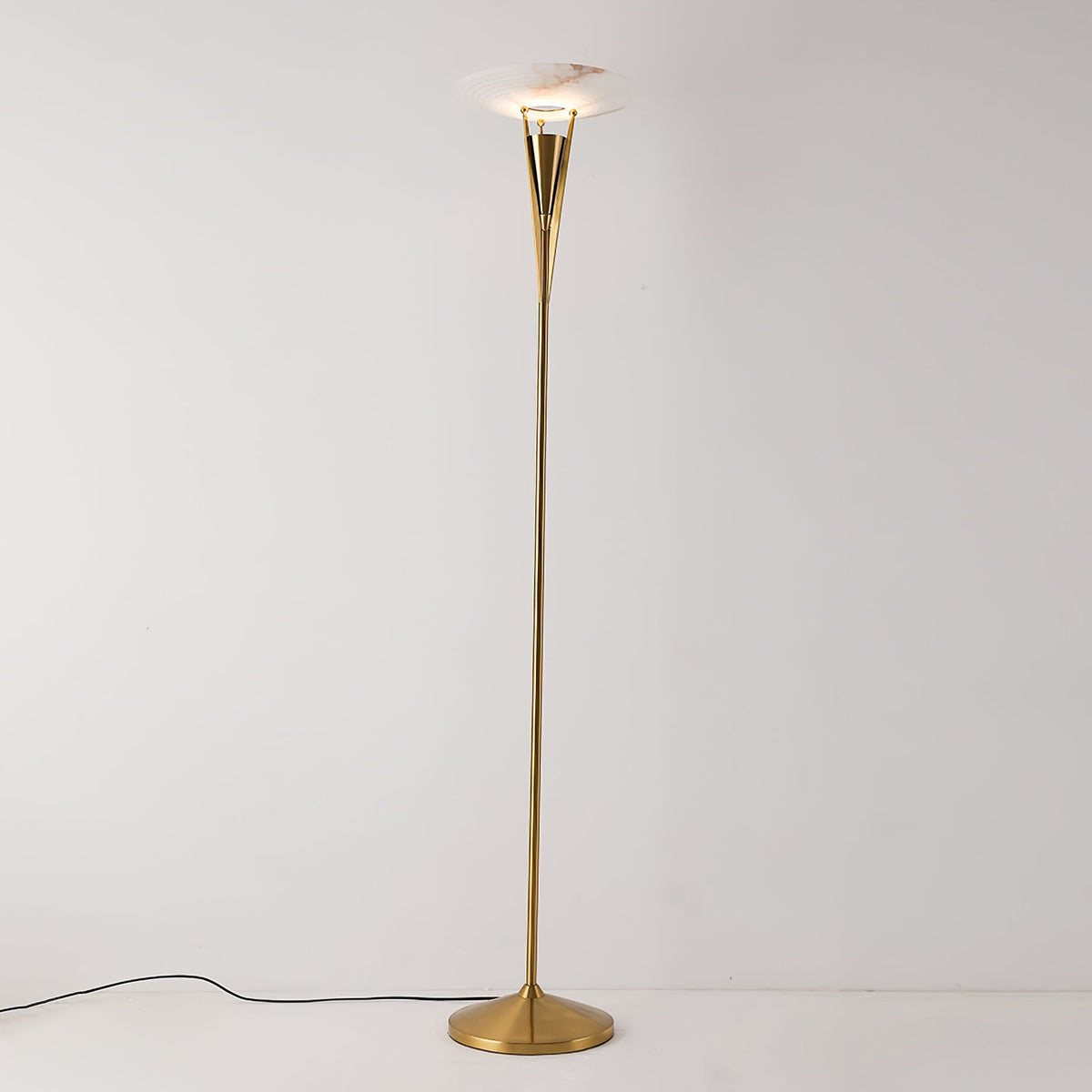 Aragon Alabaster Floor Lamp – Modern Sculptural Torchiere for Living Spaces