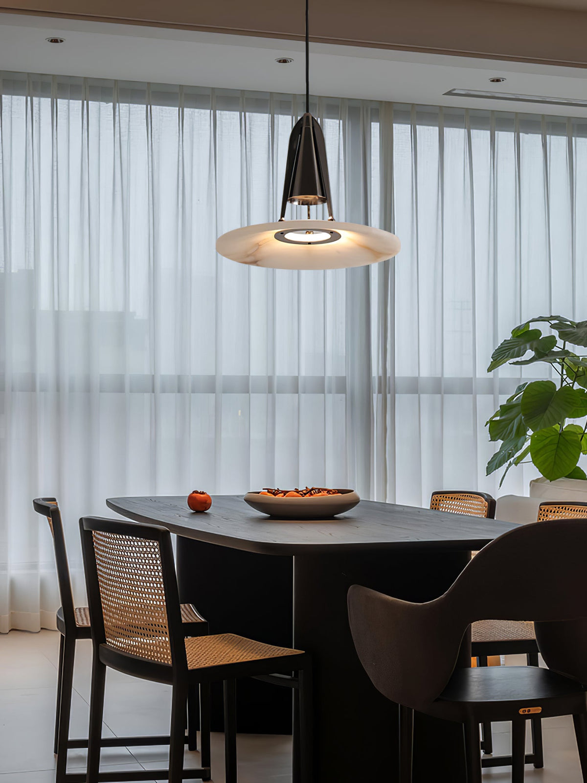 Aragon Alabaster Pendant Light – Sculptural Metal & Natural Stone