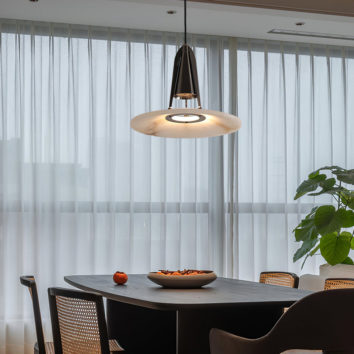 Aragon Alabaster Pendant Light – Sculptural Metal & Natural Stone