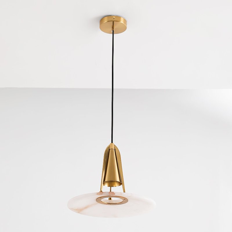 Aragon Alabaster Pendant Light – Sculptural Metal & Natural Stone