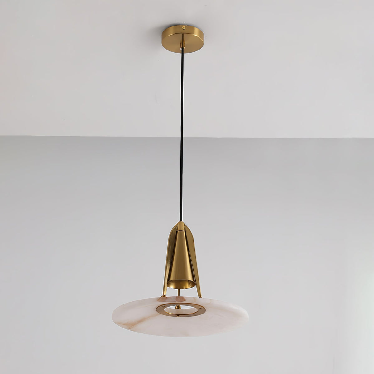 Aragon Alabaster Pendant Light – Sculptural Metal & Natural Stone
