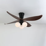 Arbora Bloom Ceiling Fan Light with Walnut Blades and Glass Globes