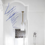 Arborescence Brass Linen Chandelier – Modern Minimalist Pendant for Dining and Foyer