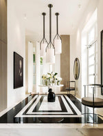 Arborescence Brass Linen Chandelier – Modern Minimalist Pendant for Dining and Foyer