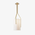 Arborescence Brass Linen Chandelier – Modern Minimalist Pendant for Dining and Foyer