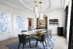 Arborescence Brass Linen Chandelier – Modern Minimalist Pendant for Dining and Foyer