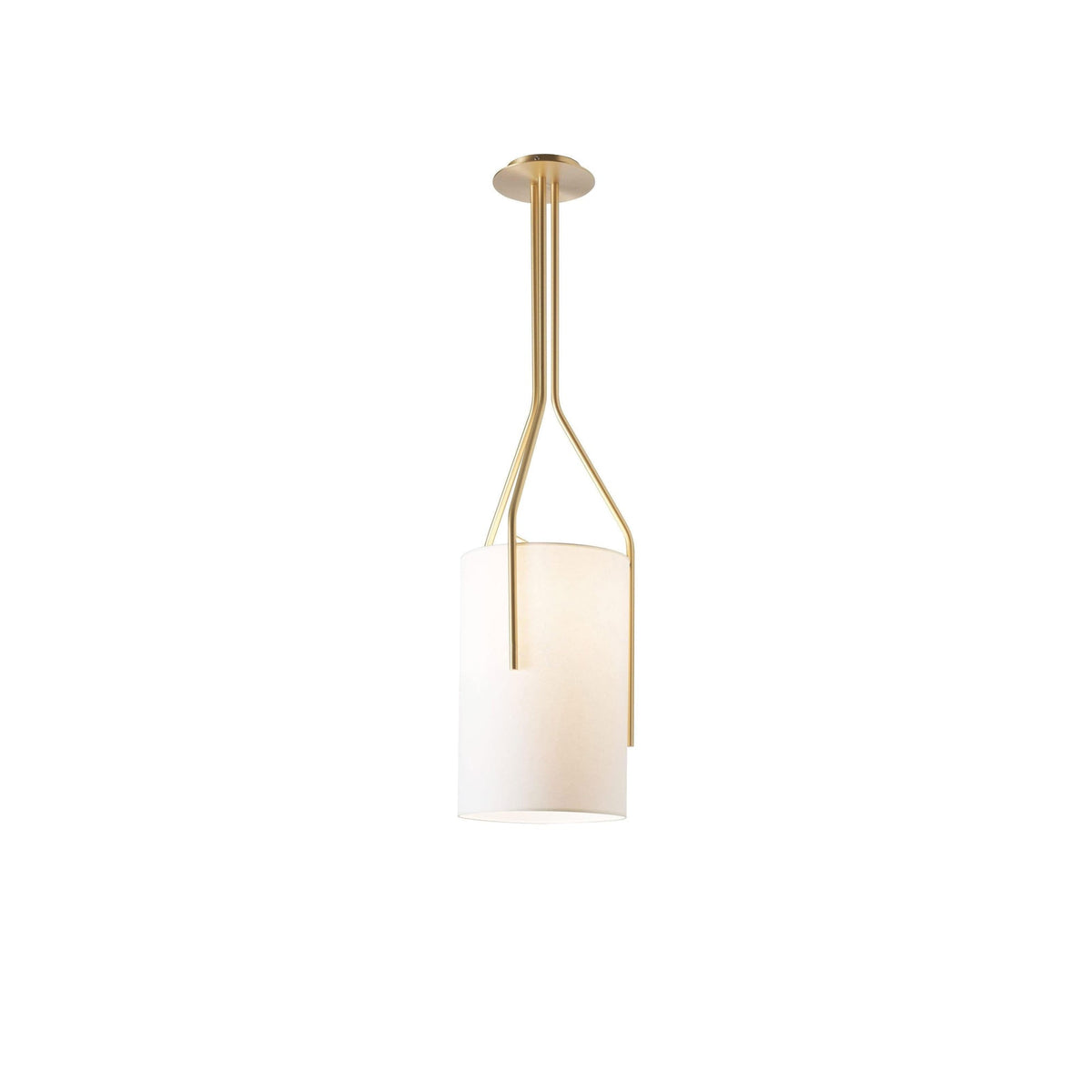 Arborescence Brass Linen Chandelier – Modern Minimalist Pendant for Dining and Foyer
