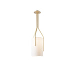Arborescence Brass Linen Chandelier – Modern Minimalist Pendant for Dining and Foyer