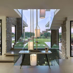 Arborescence Brass Linen Chandelier – Modern Minimalist Pendant for Dining and Foyer