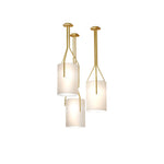 Arborescence Brass Linen Chandelier – Modern Minimalist Pendant for Dining and Foyer