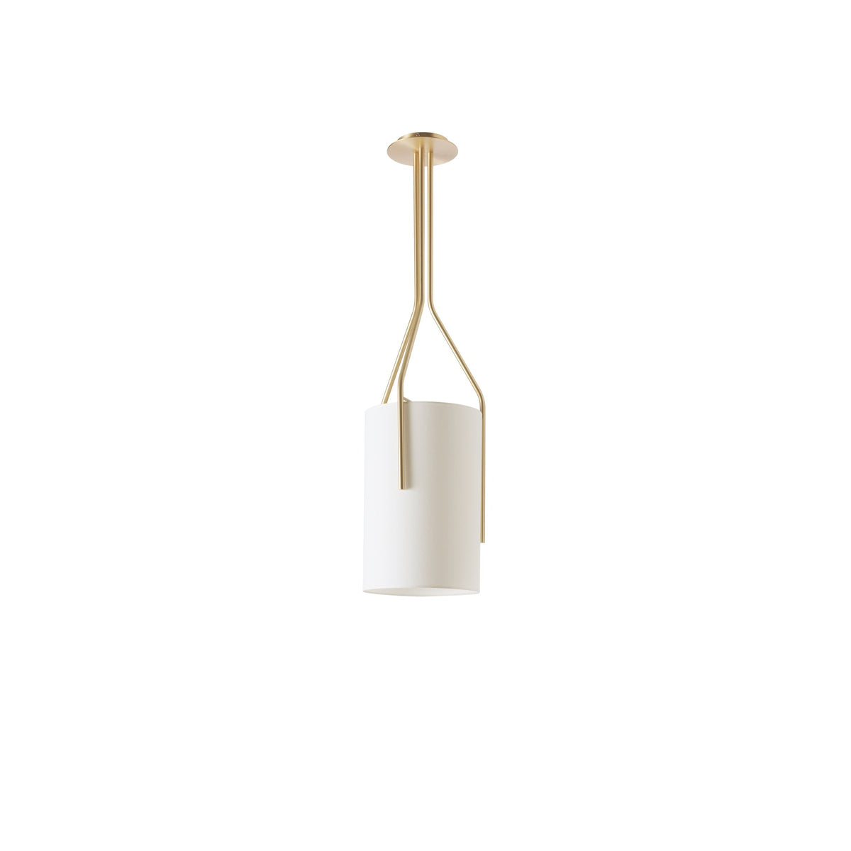 Arborescence Brass Linen Chandelier – Modern Minimalist Pendant for Dining and Foyer